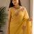 Women fandy satin floral embroidered diamond jarkan work saree