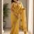 Women fandy satin floral embroidered diamond jarkan work saree