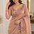 Women premium fandy satin floral diamond jarkan embroidery saree