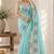 Women fandy satin floral embroidered diamond jarkan work saree