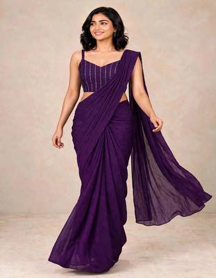crush silk blend saree with stylish all over sequence work 1