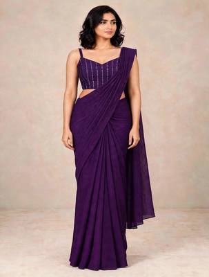 crush silk blend saree with stylish all over sequence work 3