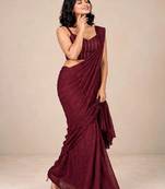 crush silk blend festive designer saree with sequence work blouse
