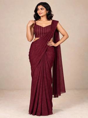 crush silk blend festive designer saree with sequence work blouse 3