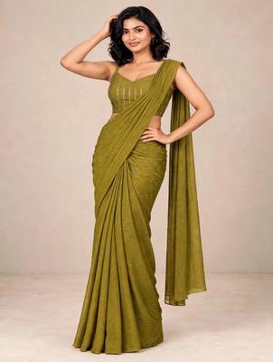 crush silk blend luxury saree with designer sequence embellished blouse 1