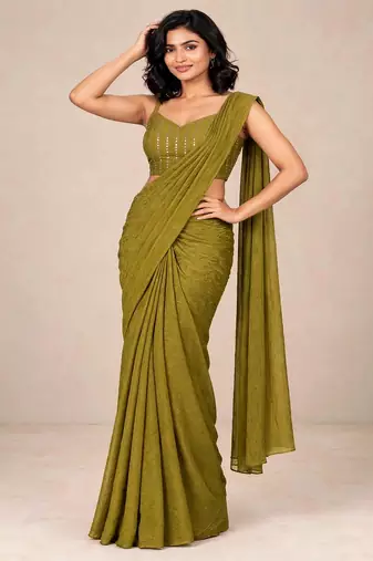 crush silk blend luxury saree with designer sequence embellished blouse