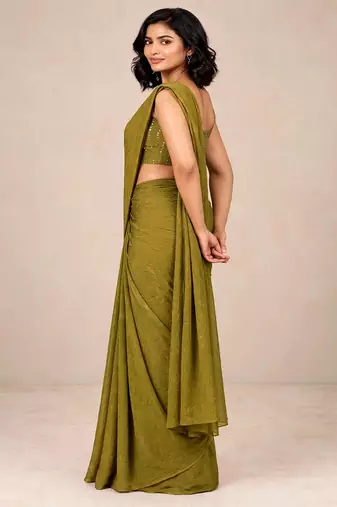 crush silk blend luxury saree with designer sequence embellished blouse