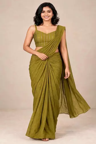 crush silk blend luxury saree with designer sequence embellished blouse