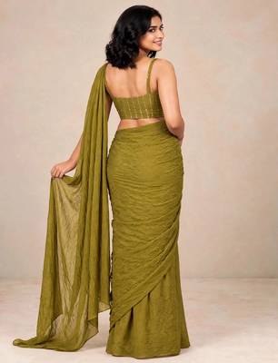 crush silk blend luxury saree with designer sequence embellished blouse 4