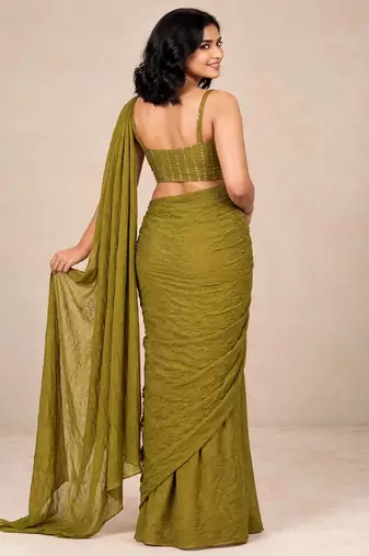 crush silk blend luxury saree with designer sequence embellished blouse