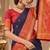 festive silk blend saree featuring a rich woven border paired with a matching blouse