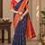 festive silk blend saree featuring a rich woven border paired with a matching blouse
