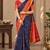 festive silk blend saree featuring a rich woven border paired with a matching blouse