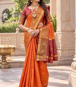 silk blend saree paired with a beautifully matching woven blouse