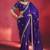 purple silk blend saree with gold embroidered border & designer blouse