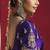 purple silk blend saree with gold embroidered border & designer blouse