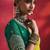 lime green silk blend saree with bottle green embroidered blouse & zari border