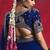 royal blue silk blend saree with gold embroidered border & designer blouse