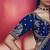 royal blue silk blend saree with gold embroidered border & designer blouse