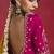 mustard yellow silk blend saree with rani pink embroidered blouse & zari border