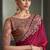wine faux tissue saree with antique gold embroidered border and blouse