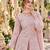 Peach georgette readymade suit with embroidery & sequence work