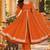 Women's elegant roman silk front-cut anarkali kurti set with organza dupatta