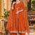 Women's elegant roman silk front-cut anarkali kurti set with organza dupatta