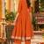 Women's elegant roman silk front-cut anarkali kurti set with organza dupatta