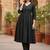 Women's Long Flared V-Neck with Button Details Anarkali shape Empire Waist,Kurta Pant Set