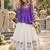 Violet&White Georgette Readymade Navratri Lehenga Choli with Kutchi Patchwork