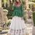 Green&White Georgette Readymade Navratri Lehenga Choli with Kutchi Patchwork