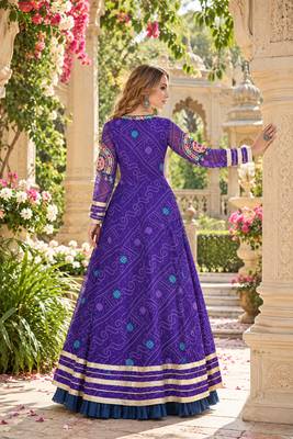Teal Rayon Readymade Navratri Lehenga Choli with Kutchi Patchwork 3