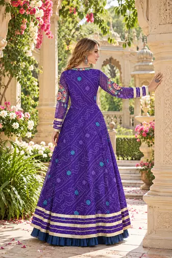 Teal Rayon Readymade Navratri Lehenga Choli with Kutchi Patchwork