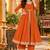 Women's elegant roman silk front-cut anarkali kurti set with organza dupatta