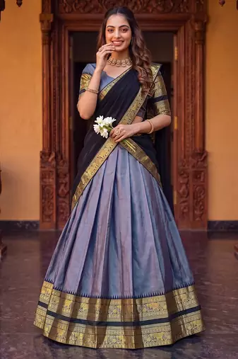 Tradition South Style Poly Cotton Half Saree