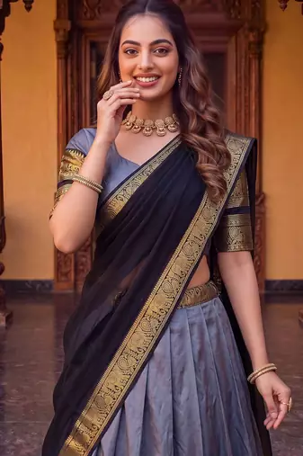 Tradition South Style Poly Cotton Half Saree