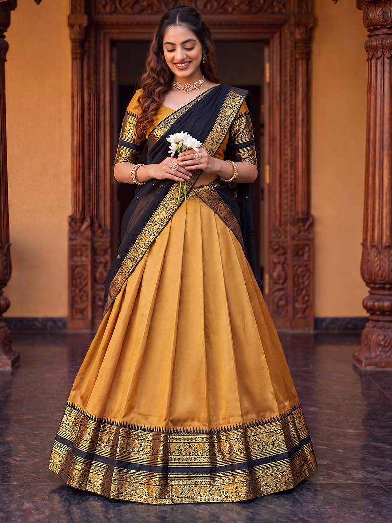 Tradition South Style Poly Cotton Half Saree