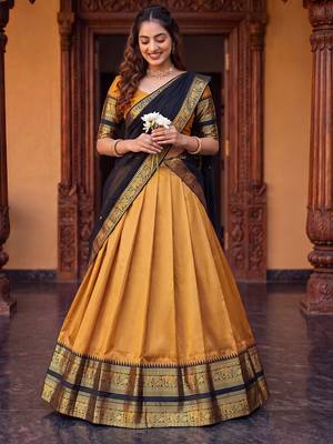Tradition South Style Poly Cotton Half Saree 1