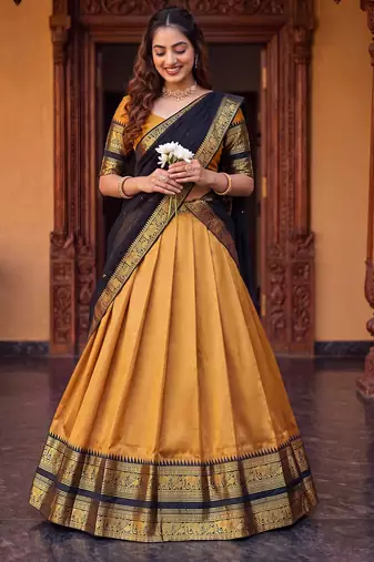Tradition South Style Poly Cotton Half Saree
