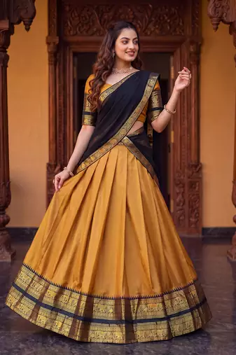 Tradition South Style Poly Cotton Half Saree