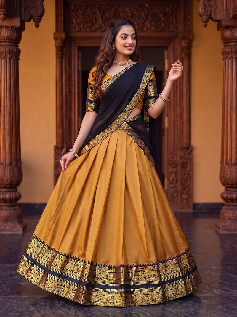 Tradition South Style Poly Cotton Half Saree