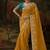 golden viscose zari heavy embroidery sequince work designer  saree