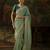 light teal viscose zari heavy embroidery sequince work designer  saree