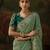 light teal viscose zari heavy embroidery sequince work designer  saree