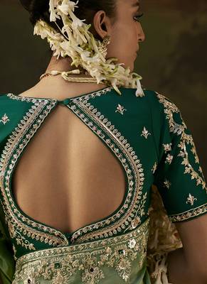 light teal viscose zari heavy embroidery sequince work designer  saree 3