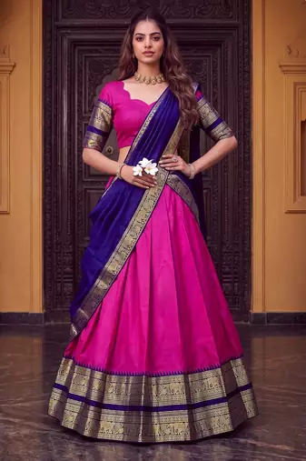 Tradition South Style Poly Cotton Half Saree