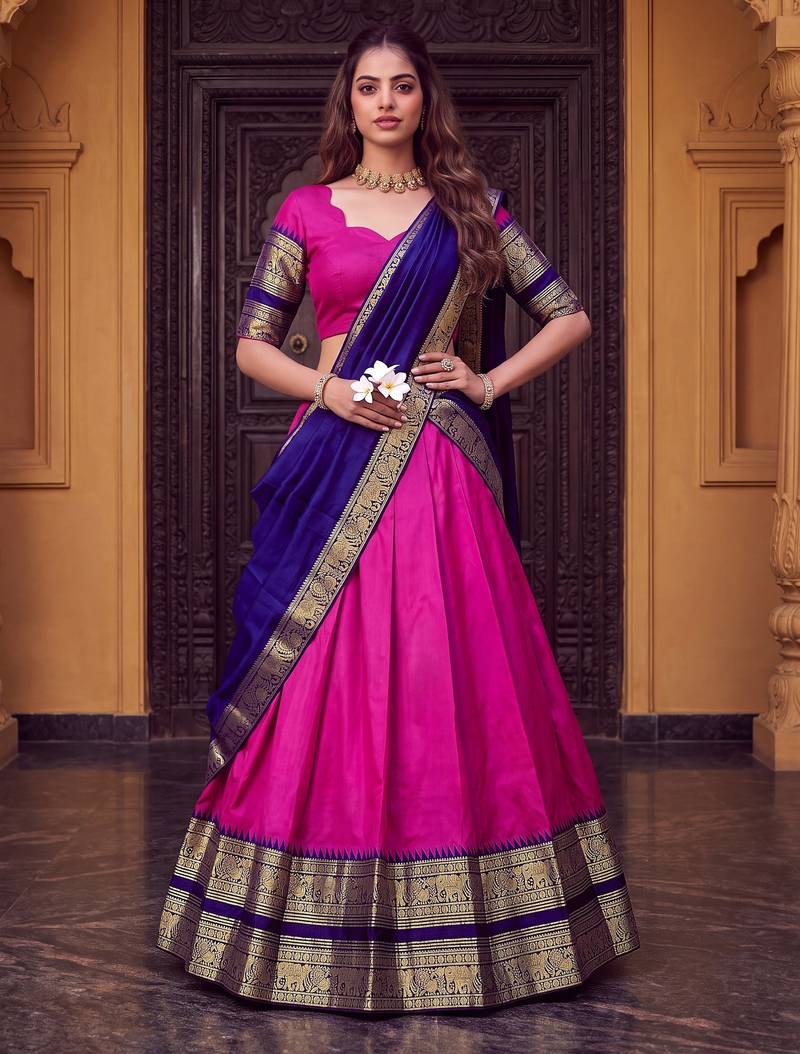 Tradition South Style Poly Cotton Half Saree