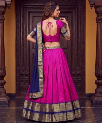 Tradition South Style Poly Cotton Half Saree 3