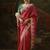 raspberry  viscose zari heavy embroidery sequince work designer  saree